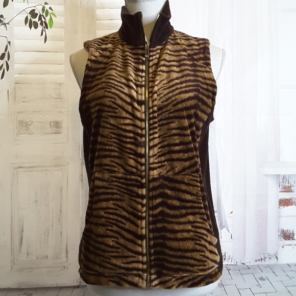 Jones New York Jackets & Blazers - 3/$30 Jones New York Sport brown animal print vest